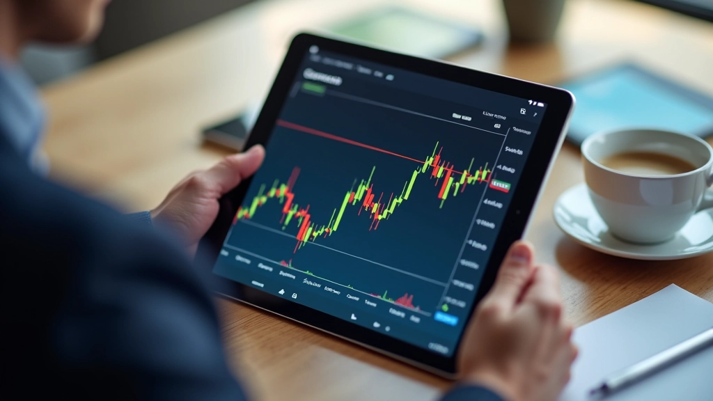 Grøn og rød kurve viser prisudsving med klart markeret stop-loss niveau på finansiel graf