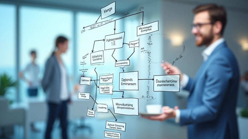 Illustration af et handelssystem med flowdiagram