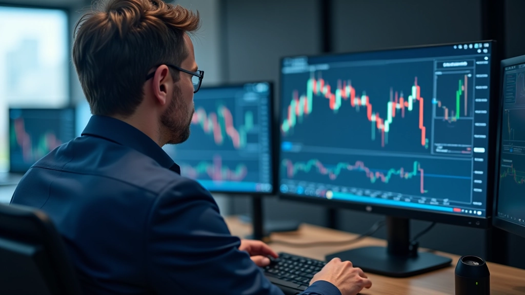 Trader analyzing market charts on computer screen